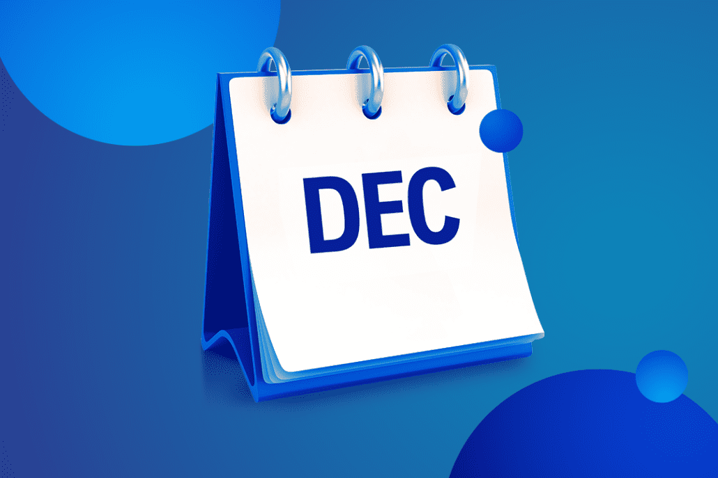 Desktop calendar, December